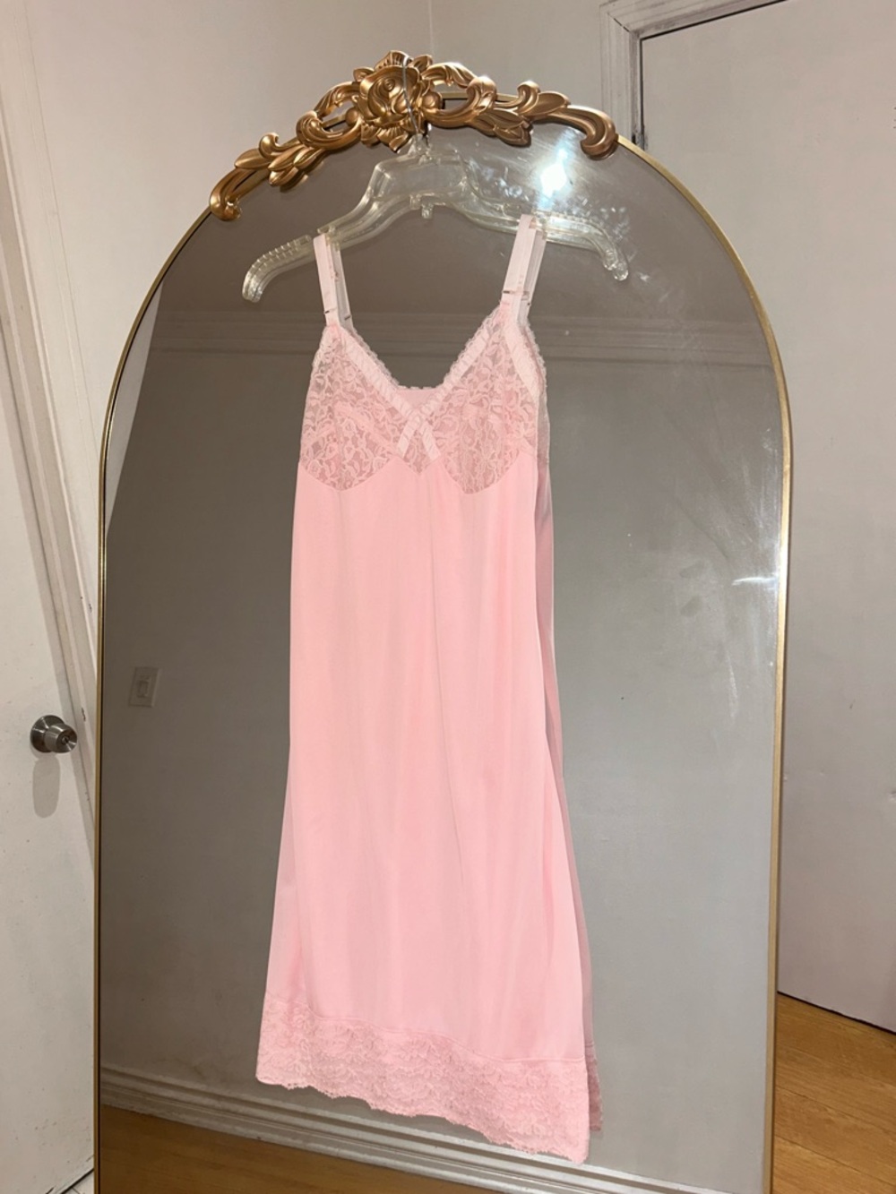 Carol Brent Lace Vintage Light Pink Slip Dress